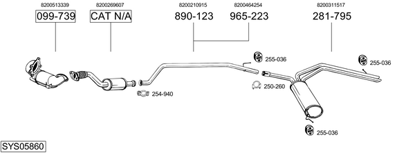 Egzoz sistemi SYS05860 uygun fiyat ile hemen sipariş verin!