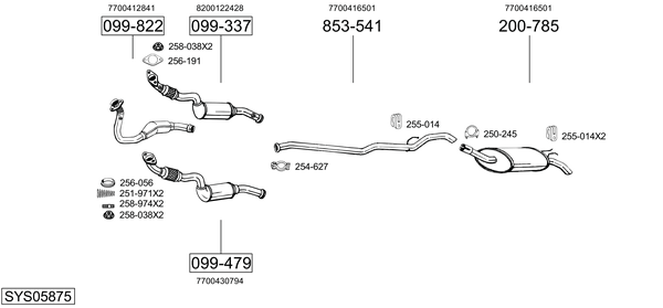 Egzoz sistemi SYS05875 uygun fiyat ile hemen sipariş verin!