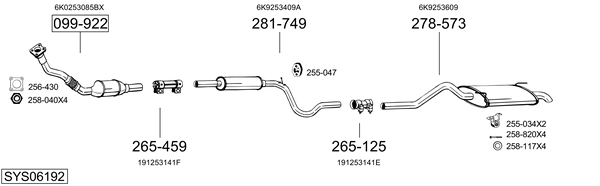 Egzoz sistemi SYS06192 uygun fiyat ile hemen sipariş verin!