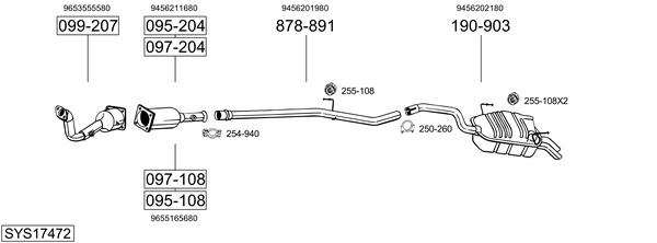 Egzoz sistemi SYS17472 uygun fiyat ile hemen sipariş verin!