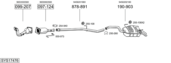 Egzoz sistemi SYS17476 uygun fiyat ile hemen sipariş verin!