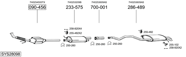 Egzoz sistemi SYS28098 uygun fiyat ile hemen sipariş verin!