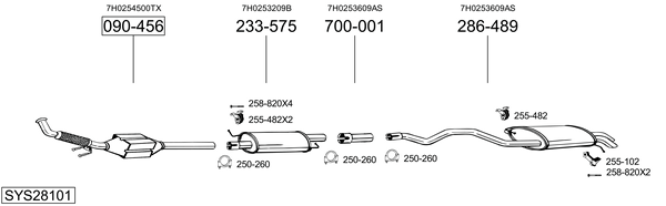 Egzoz sistemi SYS28101 uygun fiyat ile hemen sipariş verin!