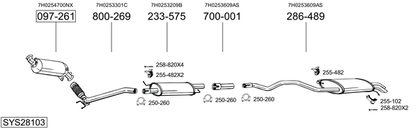 Egzoz sistemi SYS28103 uygun fiyat ile hemen sipariş verin!