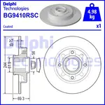 Fren diski BG9410RSC CITROËN C3 III Van (SX_, SY_) PureTech 110