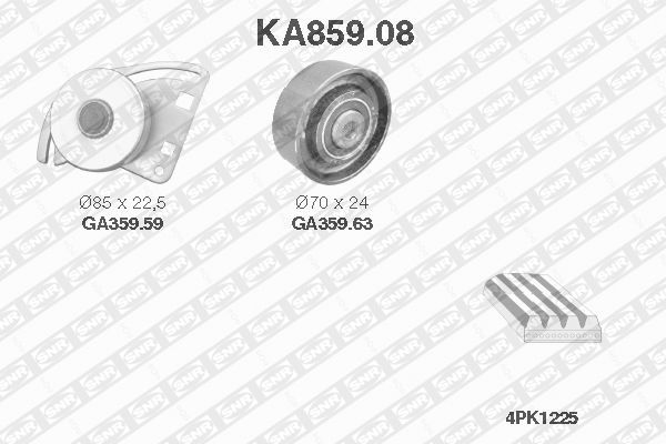 Kayış seti, kanallı v kayışı KA859.08 uygun fiyat ile hemen sipariş verin!