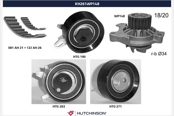 Su pompası /Triger kayışı seti KH 261WP148 uygun fiyat ile hemen sipariş verin!