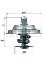 Termostat, soğutma maddesi TX 25 87D AUDI A6 C4 (4A2) 2.3 quattro