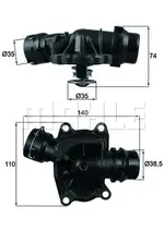 Termostat, soğutma maddesi TI 233 88 LAND ROVER RANGE ROVER III (L322) 3.0 D 4x4